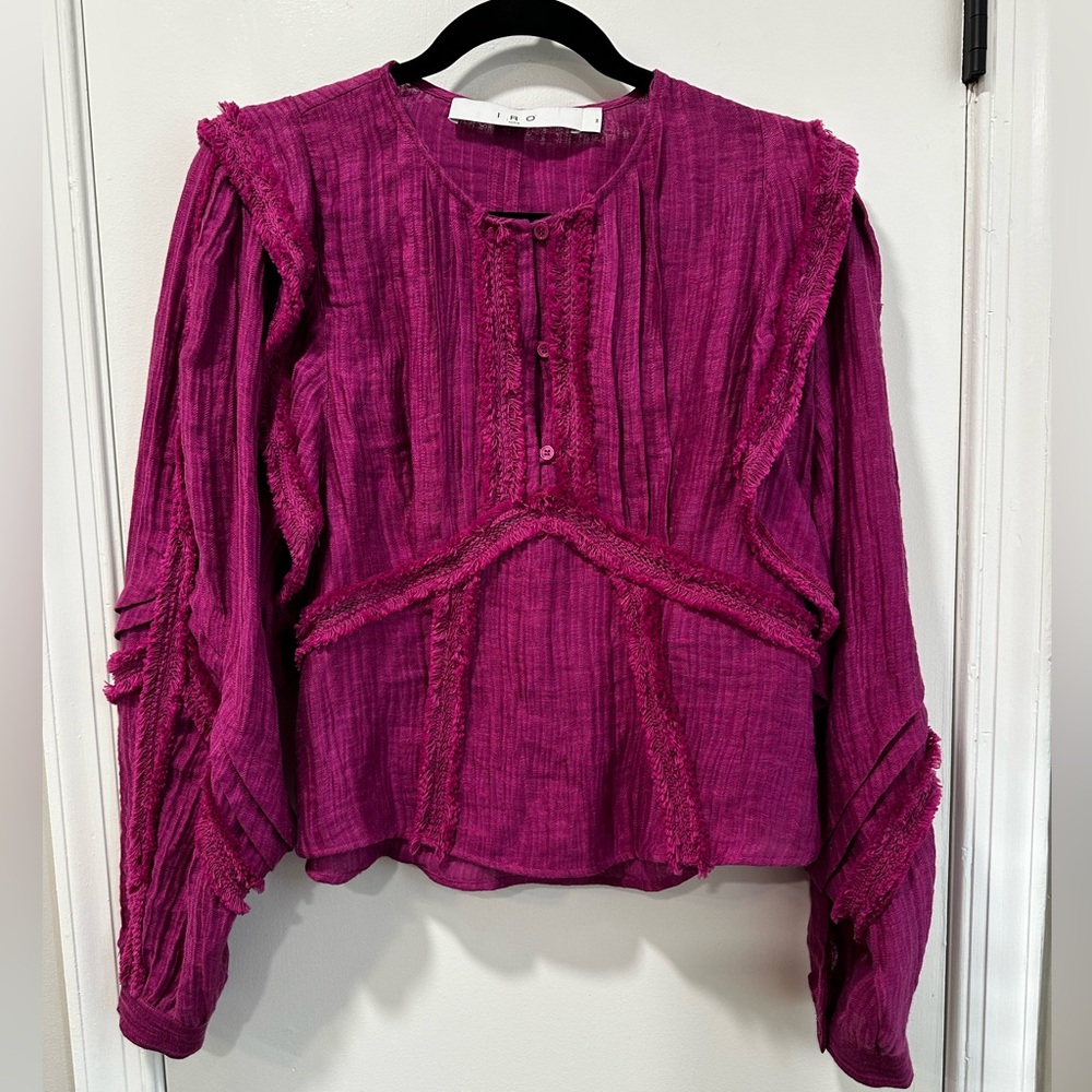 IRO Magenta Textured Blouse